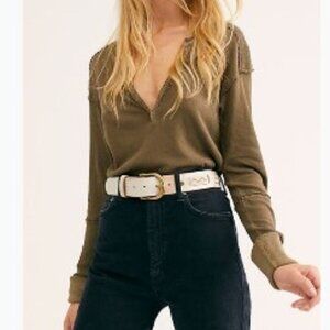 FREE PEOPLE | We the Free Studded Neck Cuff Henley | Size Large